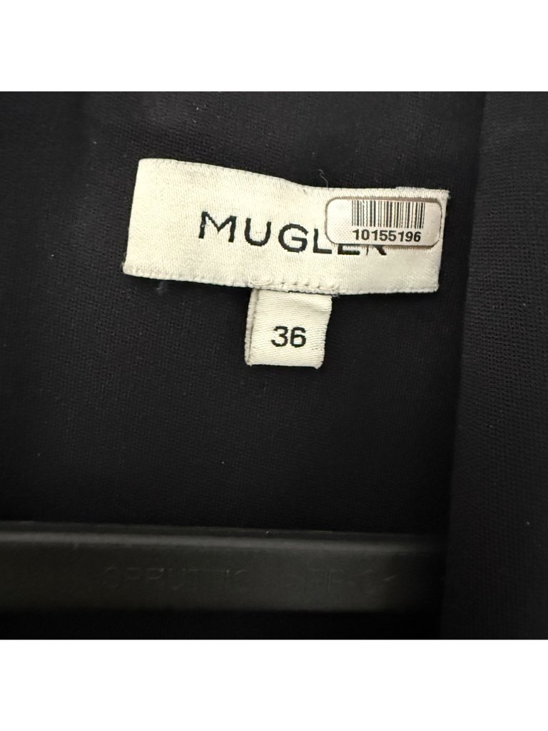 Mugler Black Sleeveless V Neck Bodycon Mini Dress Womens Size 36 Small — image 2 of 5